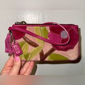 Coach Poppy For Peace Special Edition Spring 2004 Suede Leather Wristlet Bag